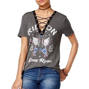 Grey Cutout Edgy Tee